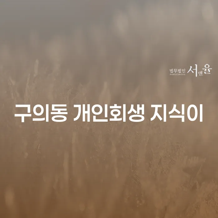 구의동 개인회생 지식이