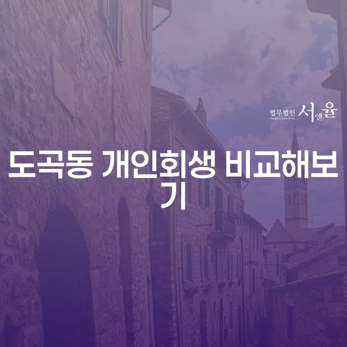 도곡동 개인회생 비교해보기