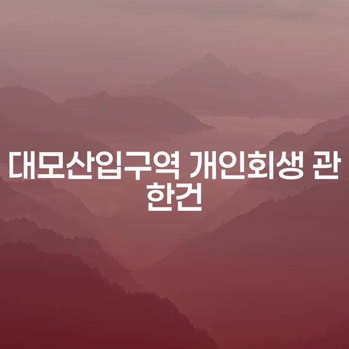 대모산입구역 개인회생 관한건
