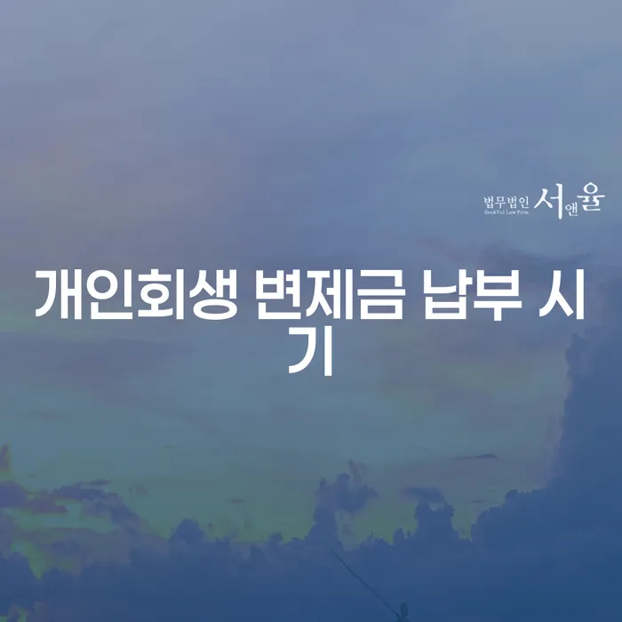 개인회생 첫 변제금 납부 시기는 언제인가요?